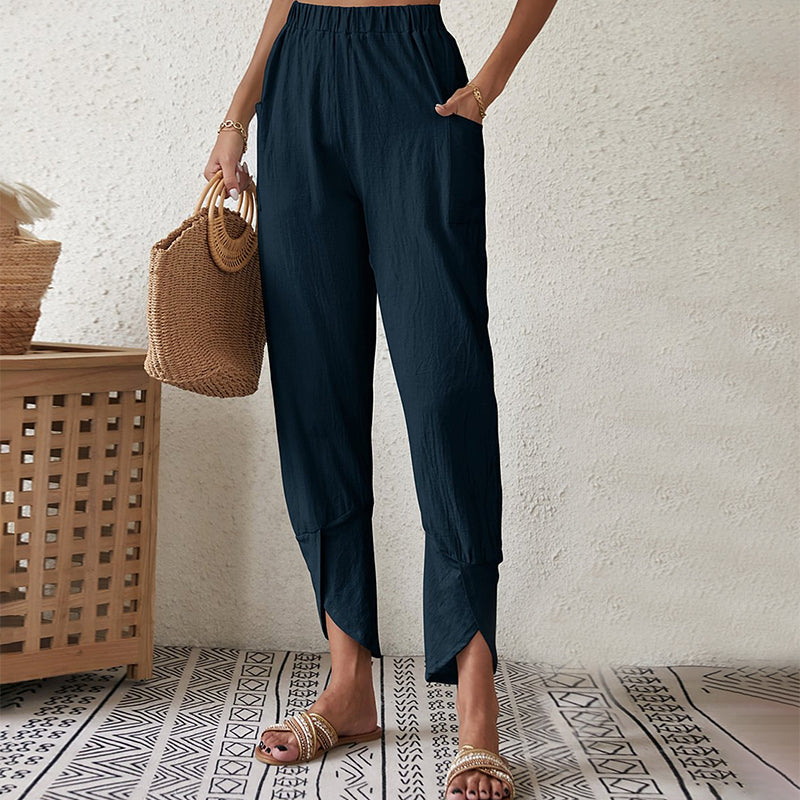 Essari - Pantalones con Dobladillo Sin Acabado