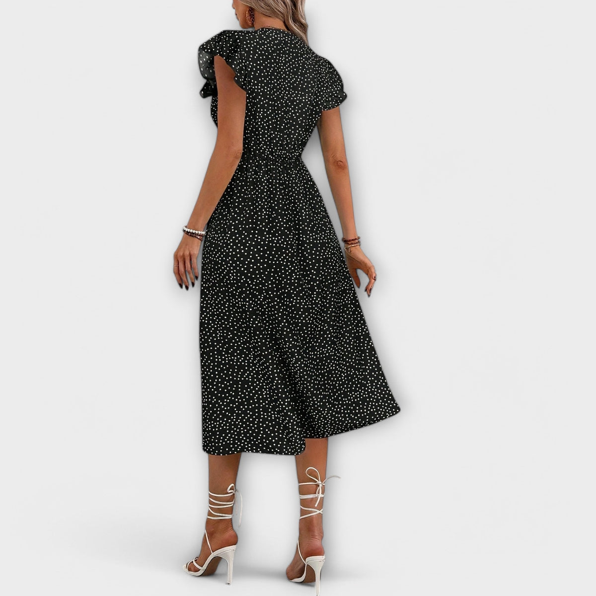 Vestido Midi Elegante de Lunares