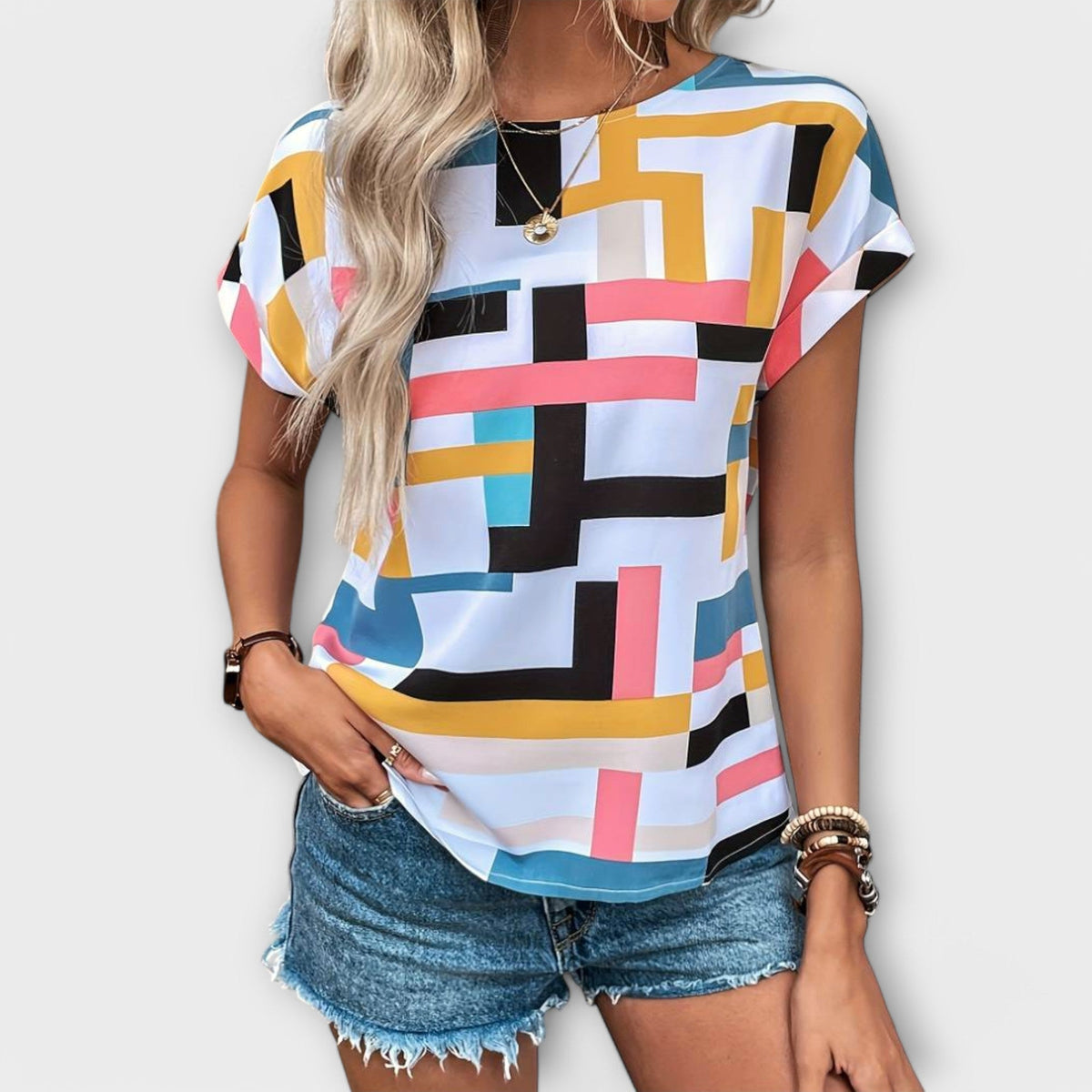 Chloe - Blusa corta de manga corta