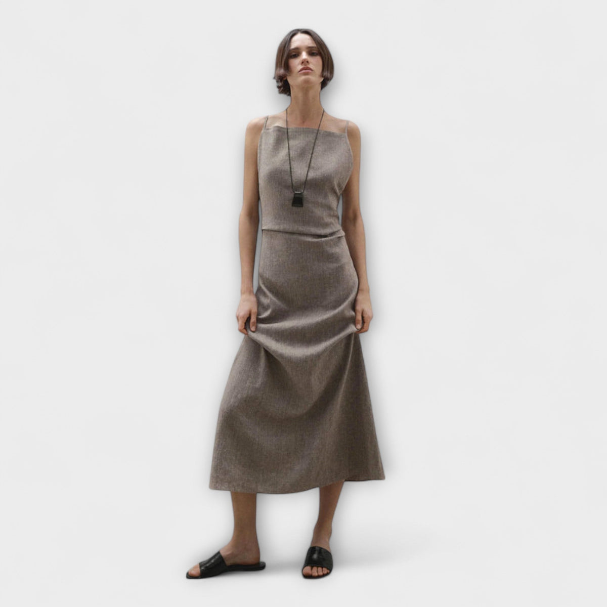 Clara - Vestidos maxi con volantes en mezcla de lino