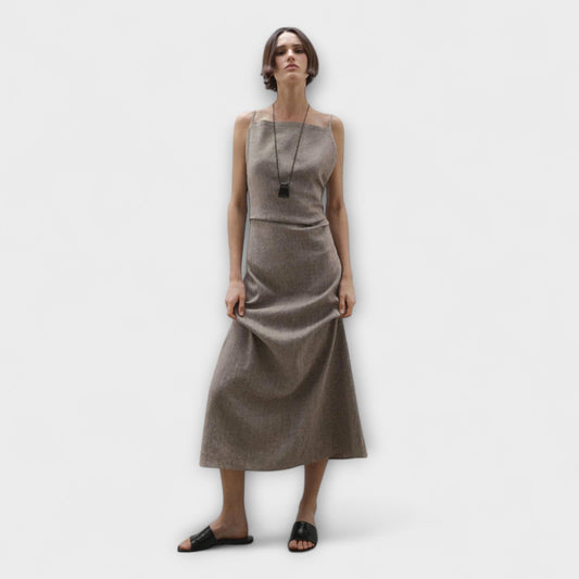 Clara - Vestidos maxi con volantes en mezcla de lino