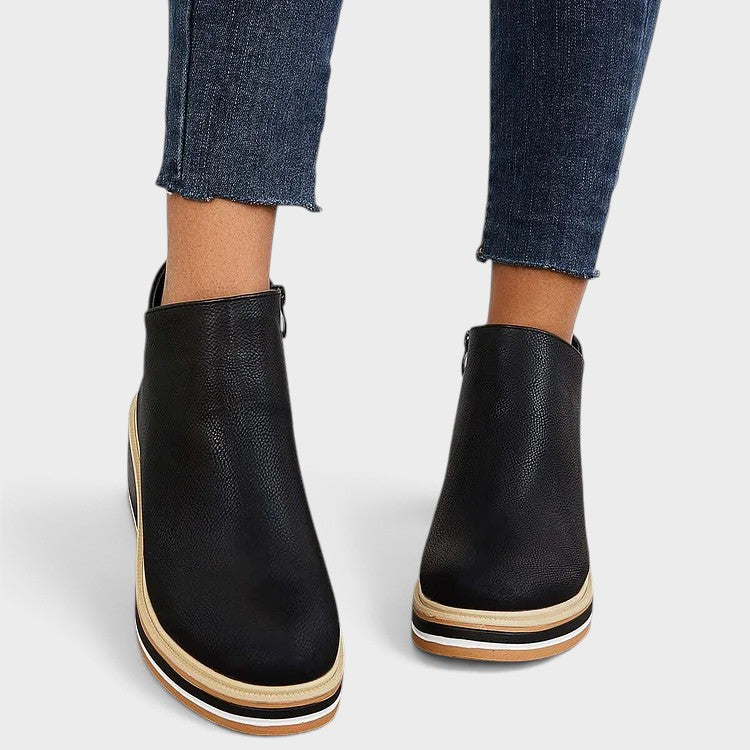 Marcela™ | Botines de Plataforma con Cremallera