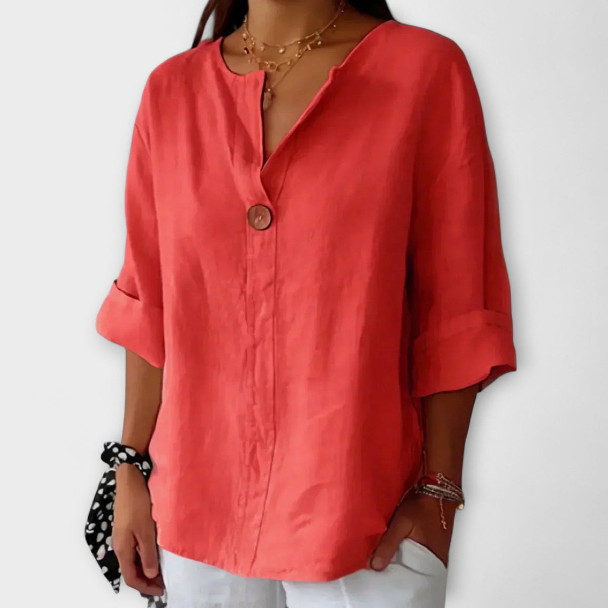Nicole - Blusa casual de lino