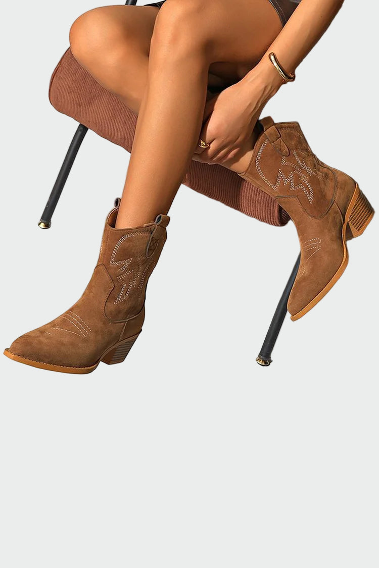 Botín Western Elegante en Piel Auténtica Madeleine