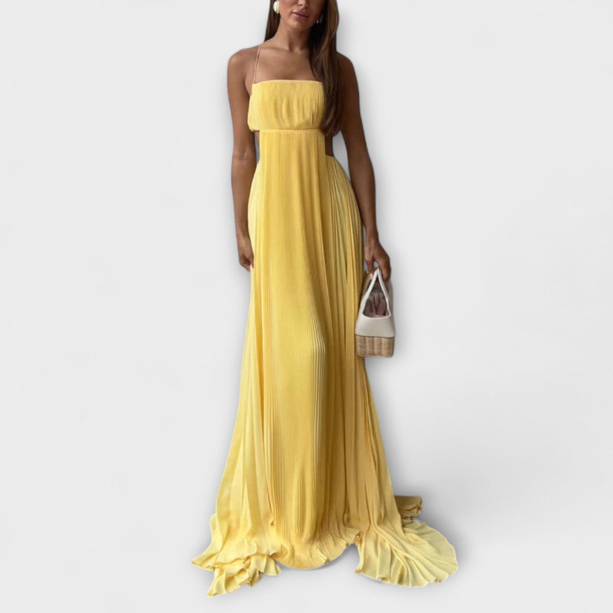 Mireille - Vestidos Maxi Elegantes con Pliegues y Cortes