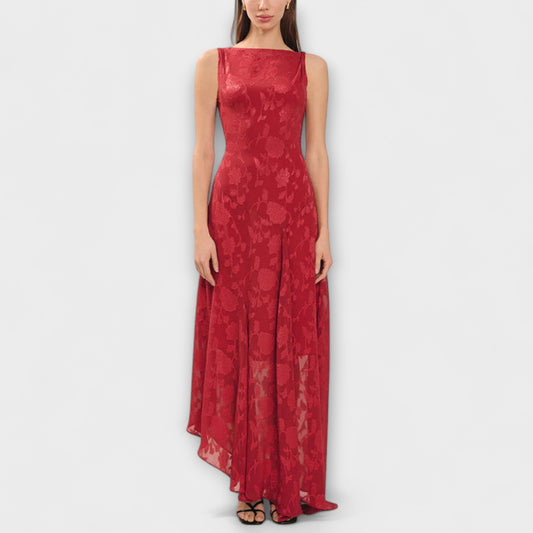 Opale - Vestido Maxi Elegante Sin Mangas con Motivo de Encaje