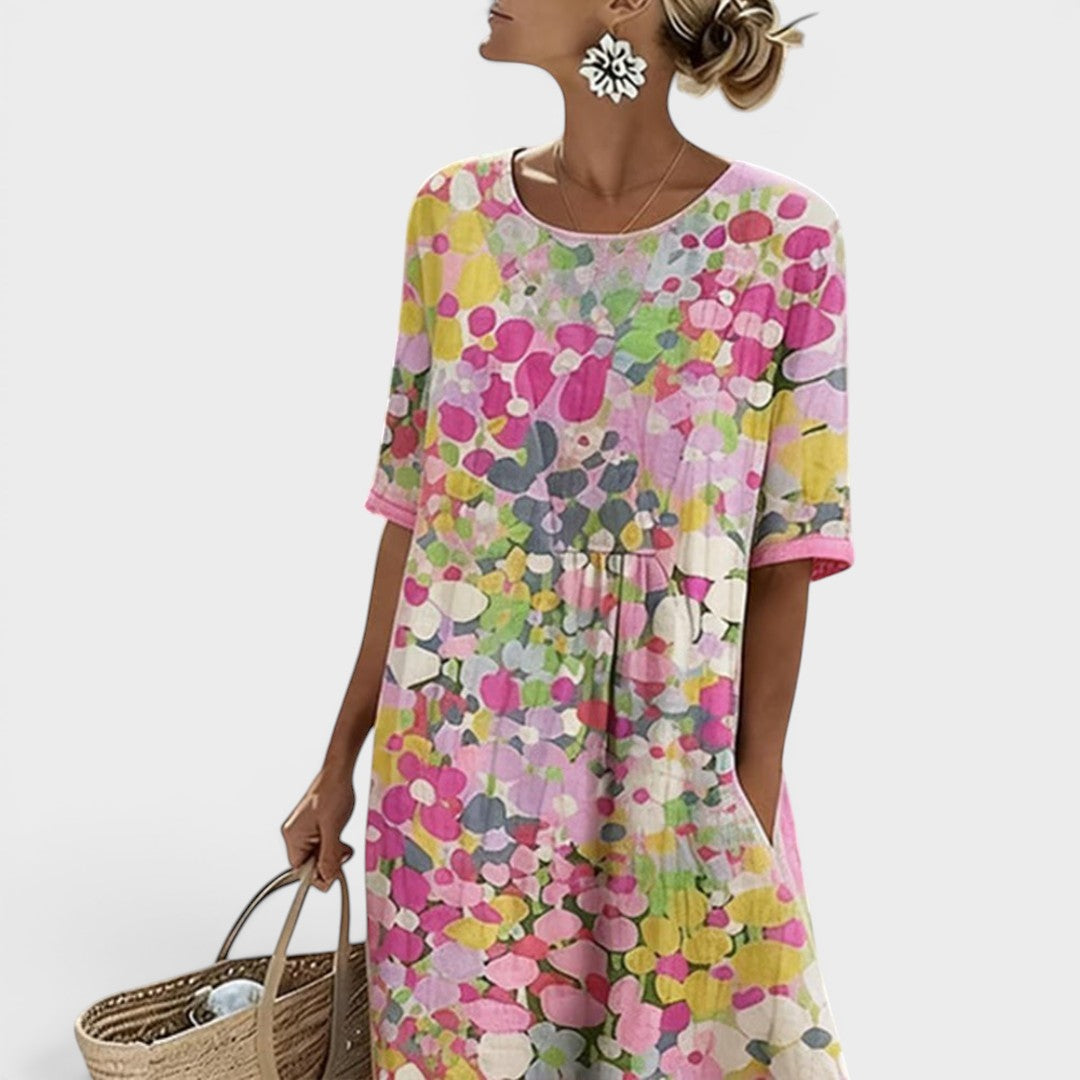 Hélène | Elegante vestido midi floral de verano