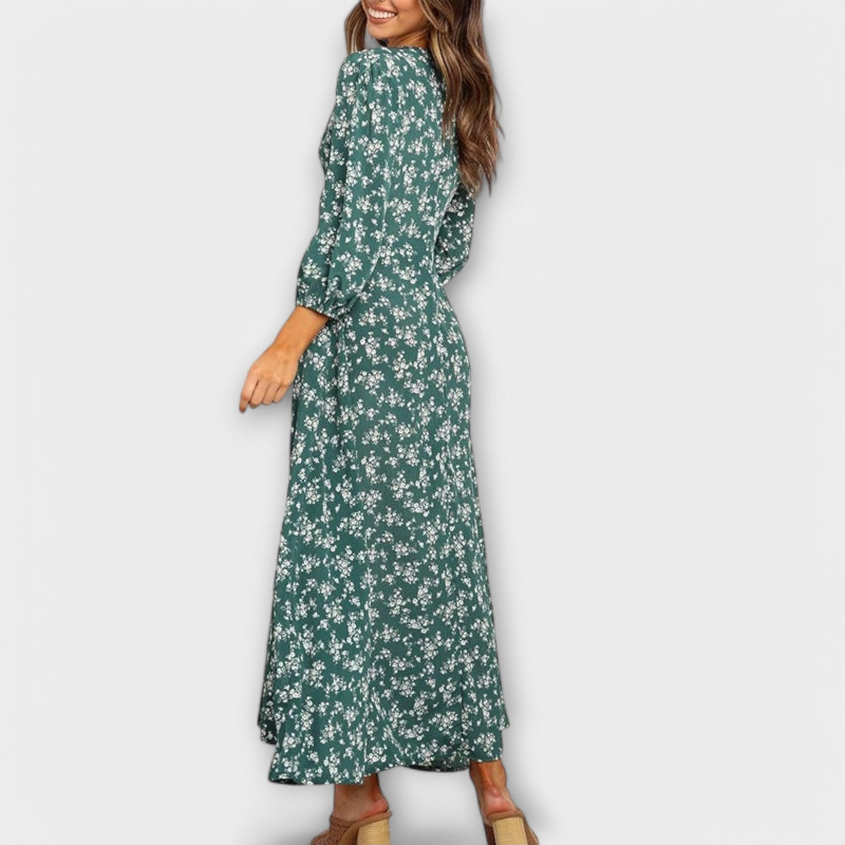 Vestido maxi con motivos florales para mujeres