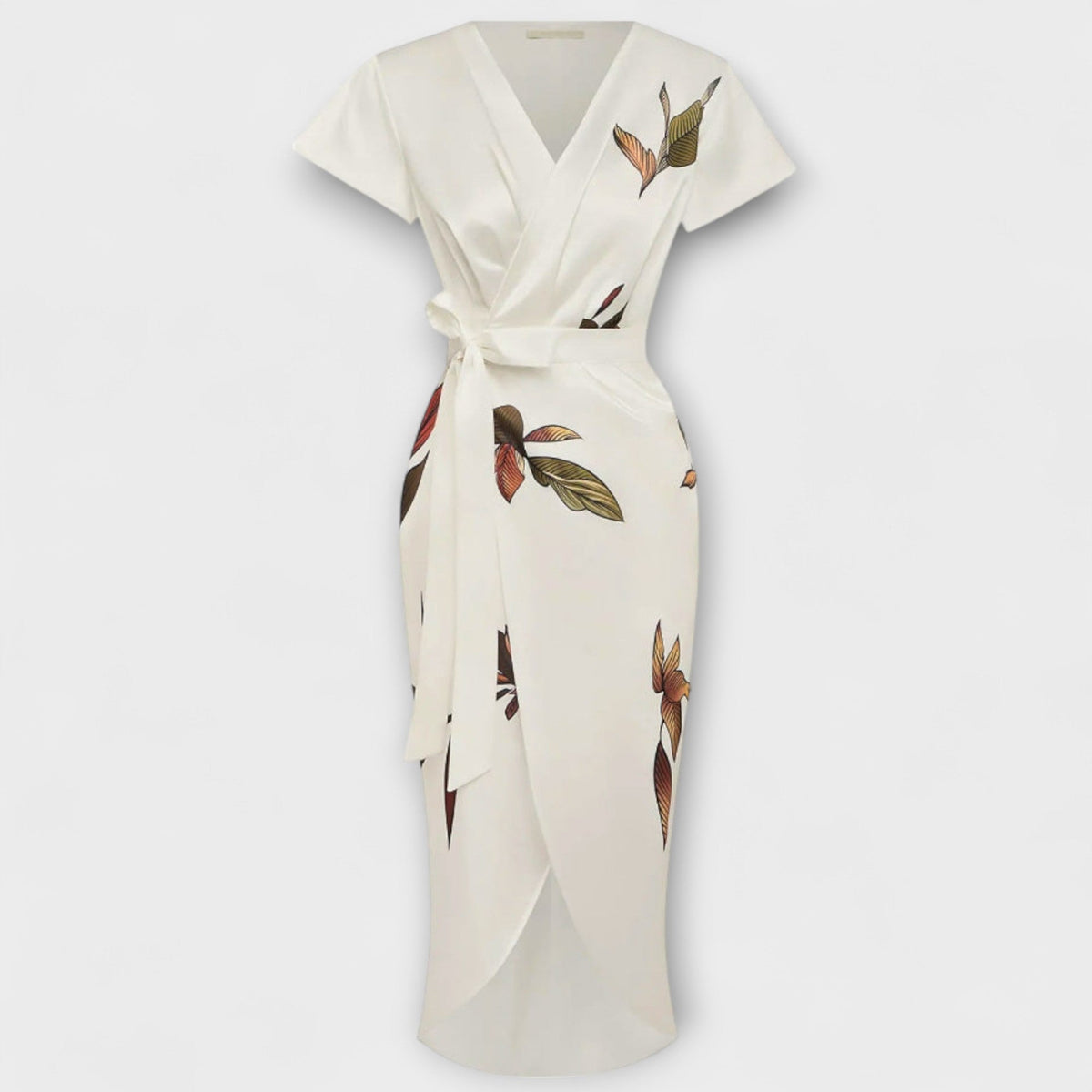 Vestido cruzado de satén