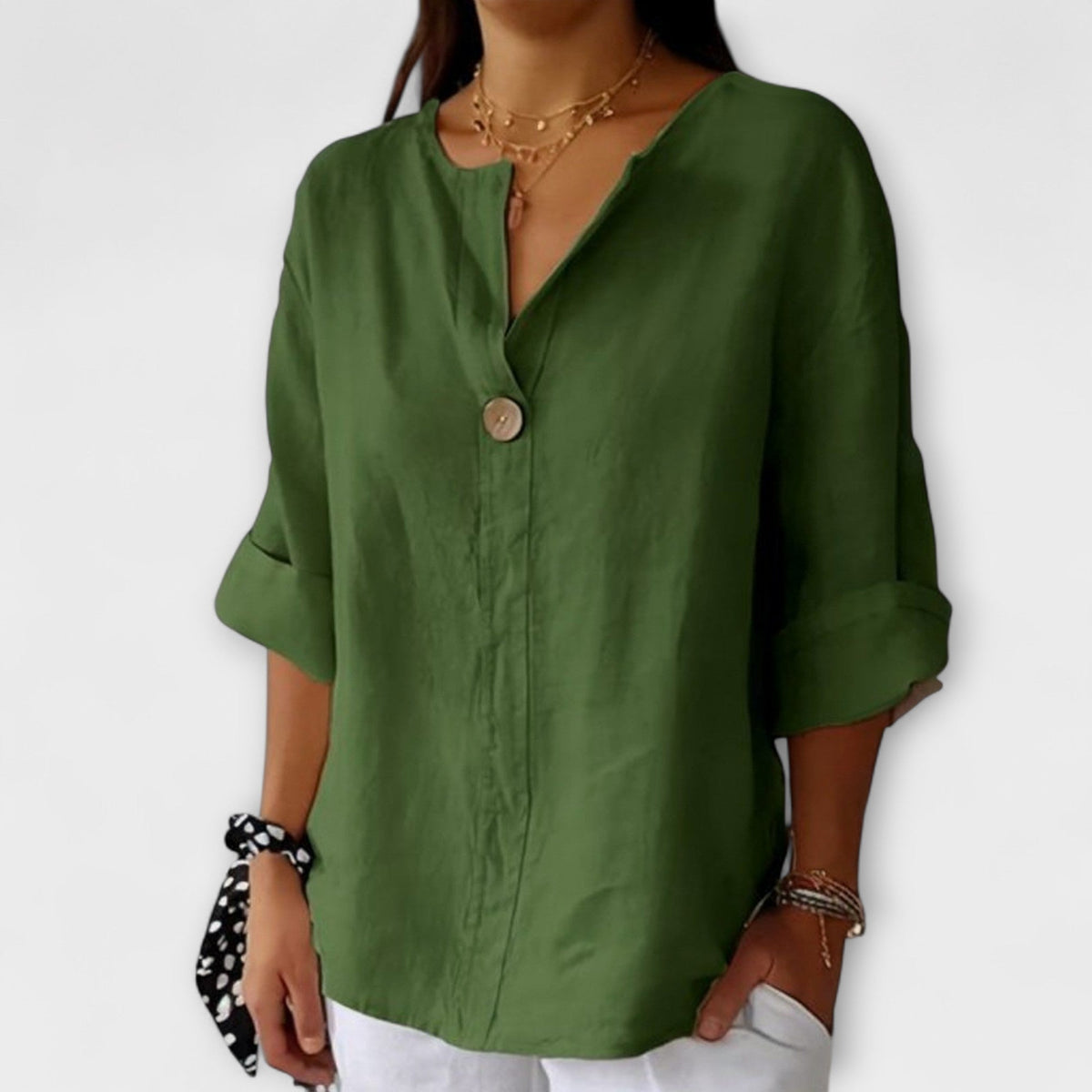 Nicole - Blusa casual de lino