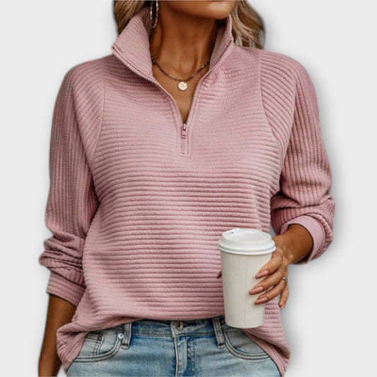 Vilja - Suéter con zip polo