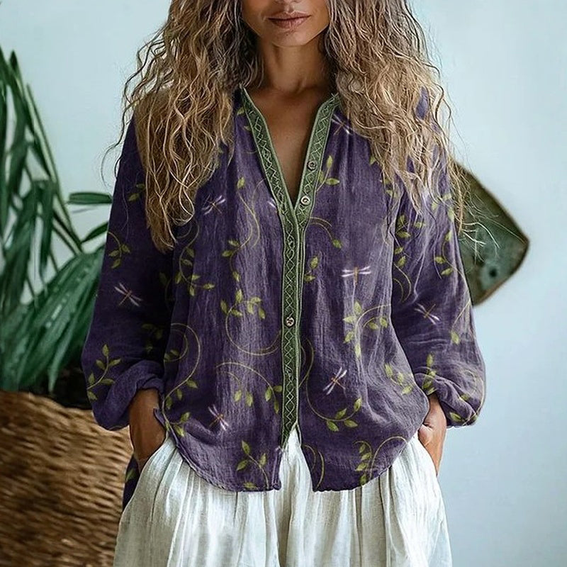 Sofía – Blusa casual con motivo natural