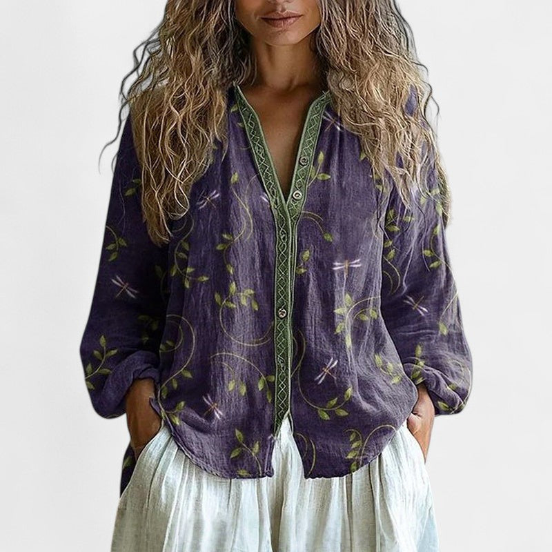 Sofía – Blusa casual con motivo natural