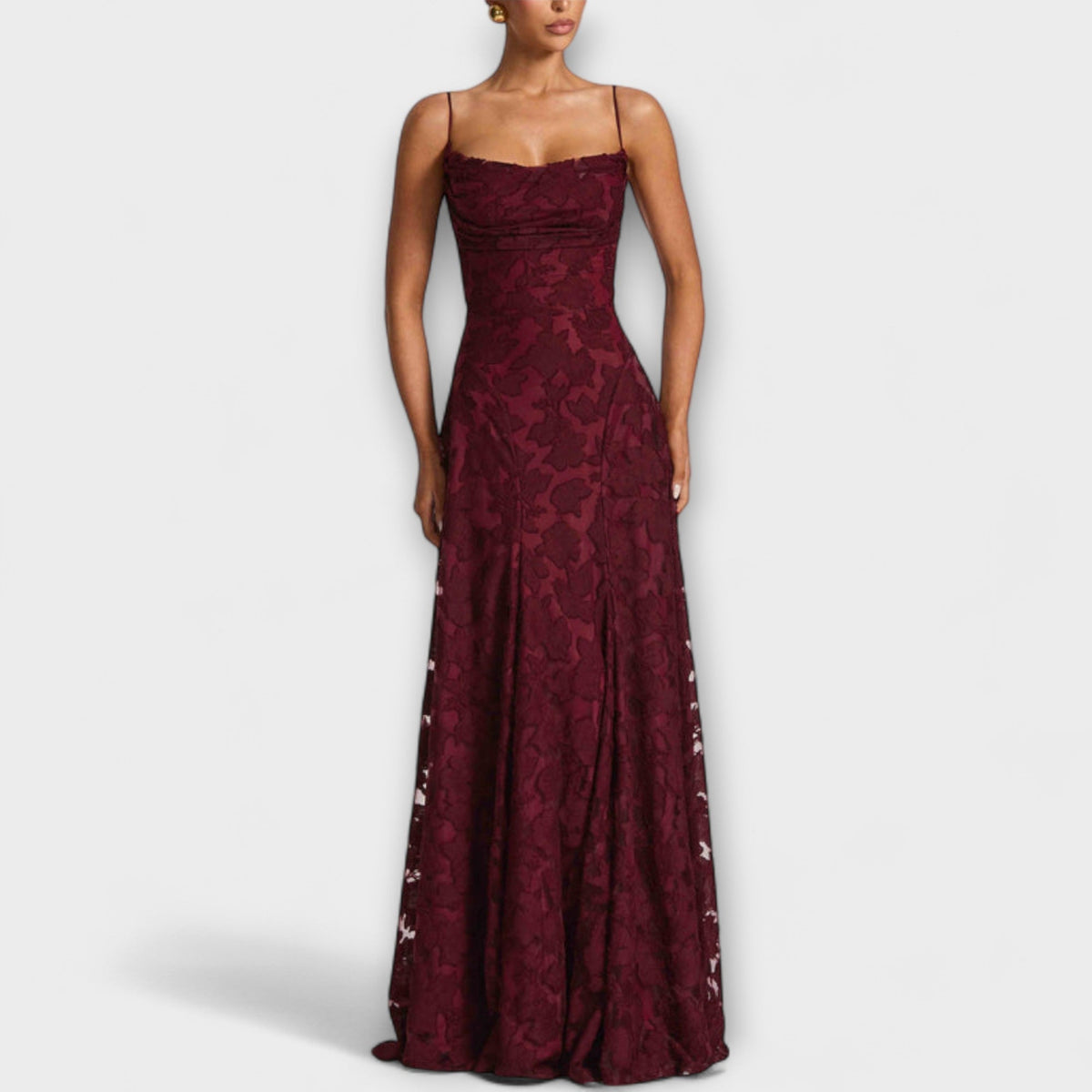 Kairi - Vestidos Maxi Elegantes con Encaje Floral y Tirantes Delgados