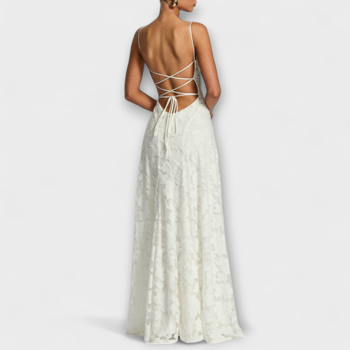 Kairi - Vestidos Maxi Elegantes con Encaje Floral y Tirantes Delgados