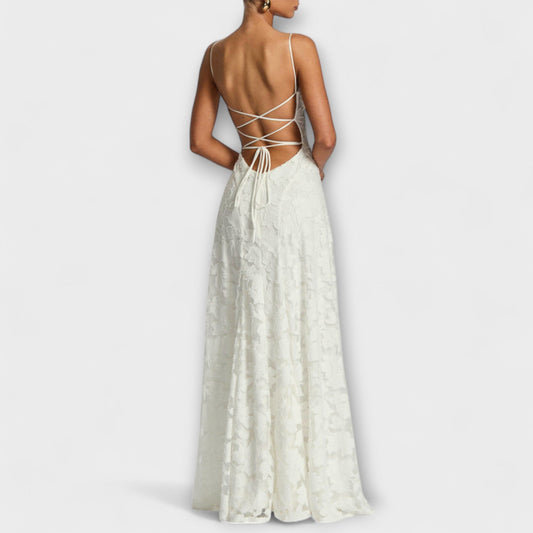 Kairi - Vestidos Maxi Elegantes con Encaje Floral y Tirantes Delgados