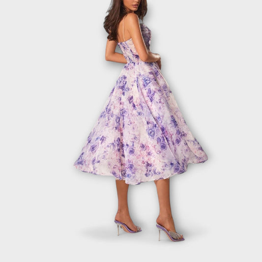 Vestido Midi Elegante en Chifón