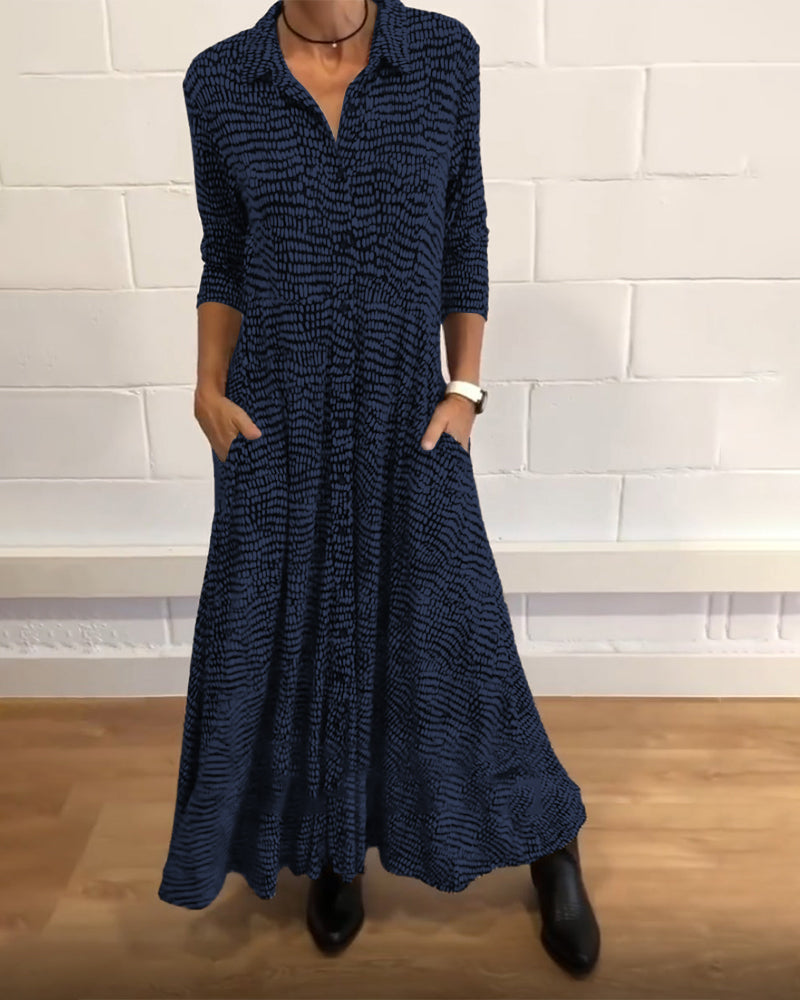 Julia™ | Vestido maxi de camisa fluido