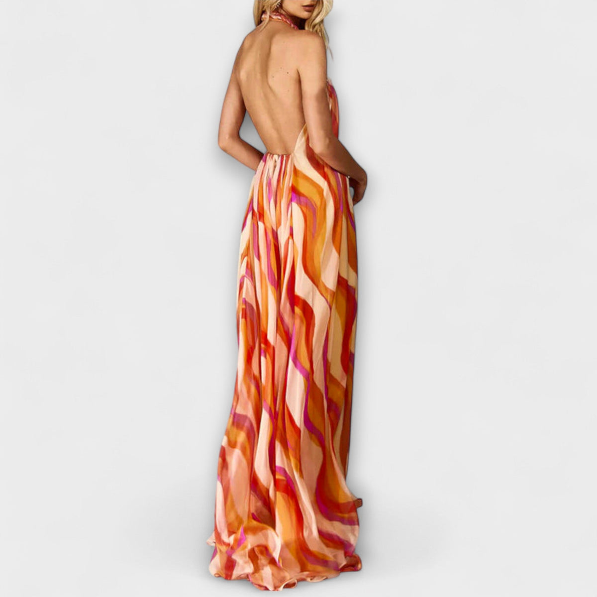 Rumi - Vestidos maxi elegantes con motivo tejido y ondas