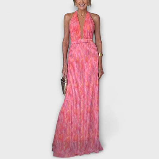 Seraphina - Vestido Maxi Elegante con Cuello Halter y Escote en V