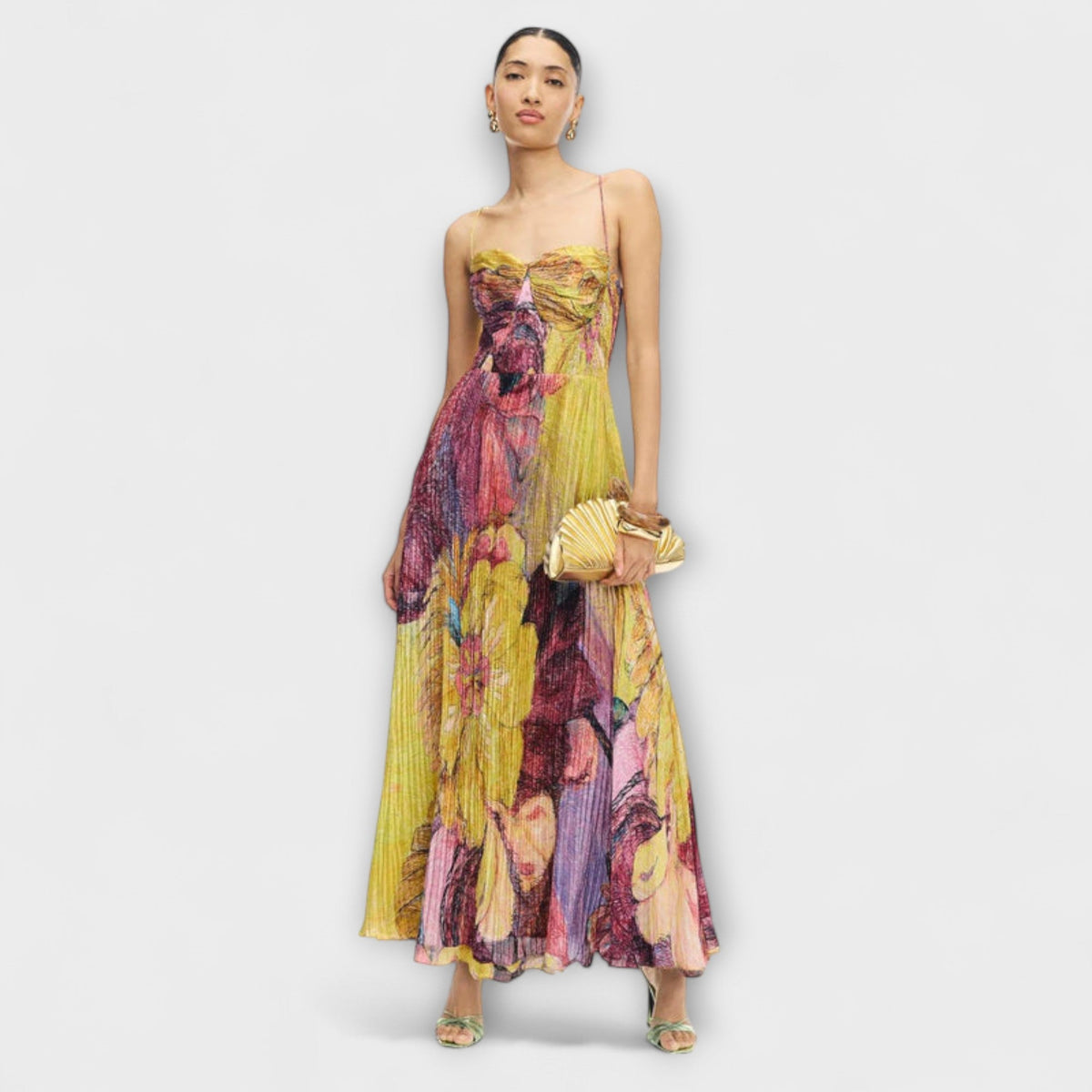 Kiara - Vestido maxi con un vibrante motivo Ikat