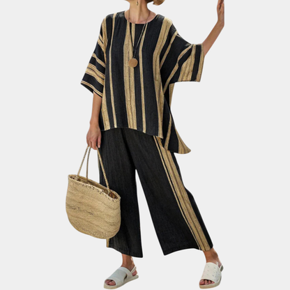 Laure | Camiseta Oversize A Rayas Y Pantalones Cómodos
