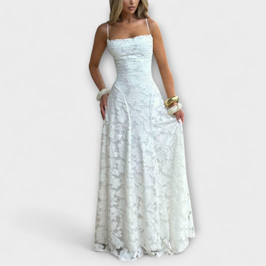 Emberly - Elegante vestido maxi en jacquard