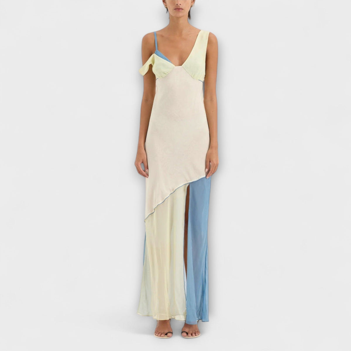 Alora - Vestido midi Thames con detalles en insertos