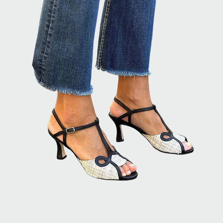 Sandalias Retro Sofisticadas con Tacón Medio