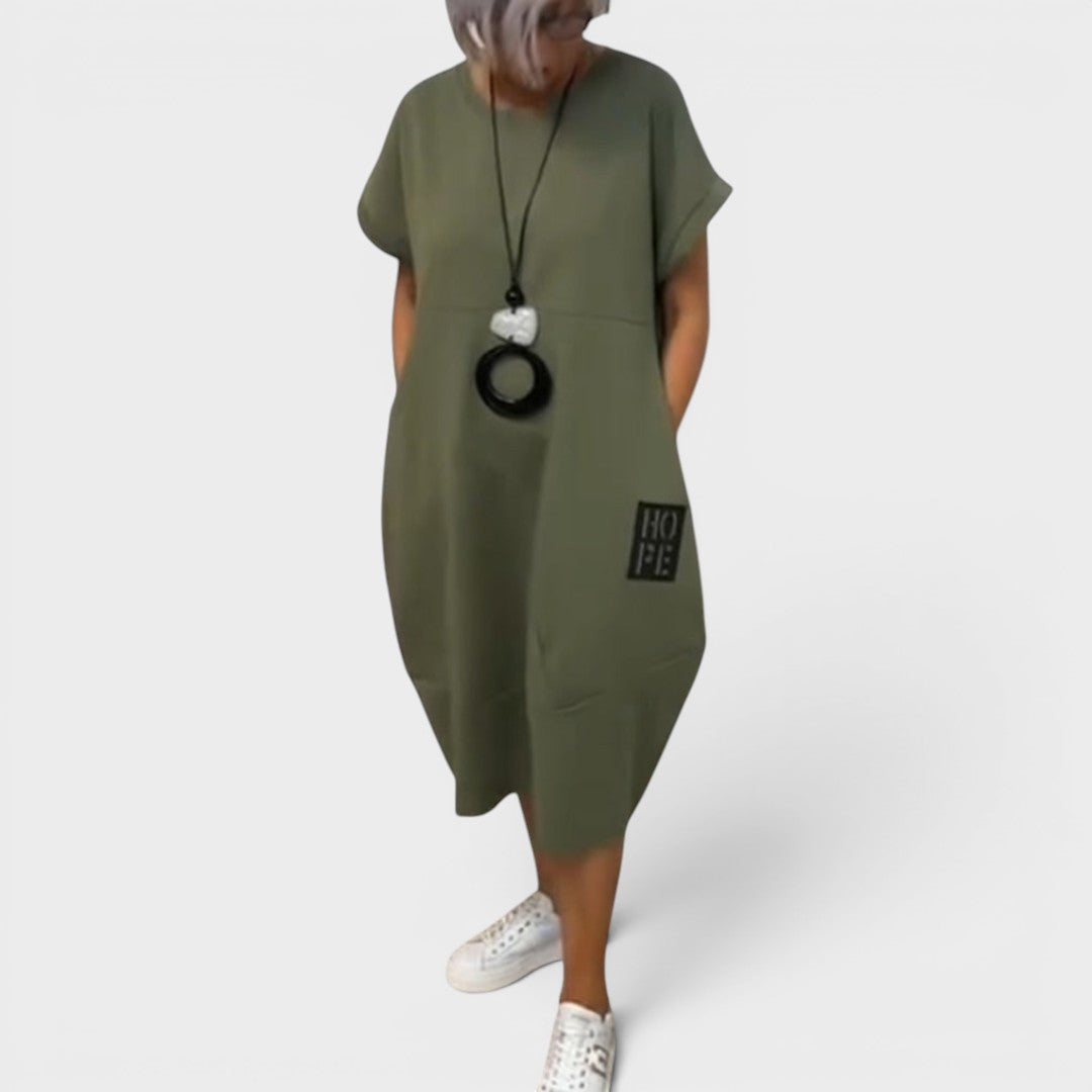 Nicole | Vestido midi fluido con bolsillos