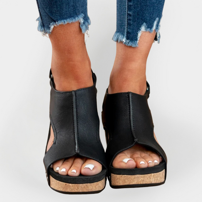 Sandalias con plataforma de ante