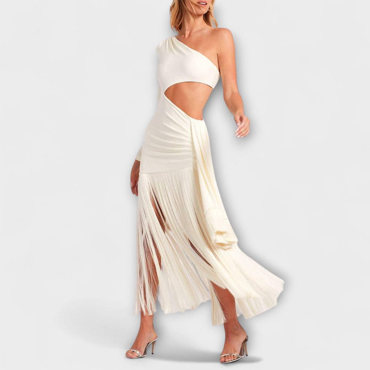 Alice - Vestidos maxi encantadores con escote y flecos