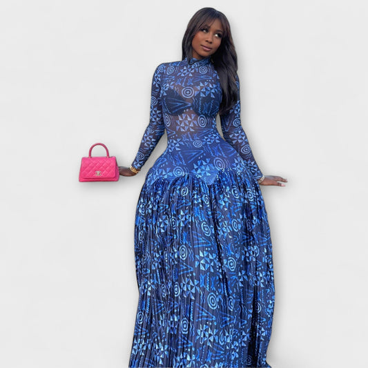 Mia - Vestido maxi con diseño de red Lily