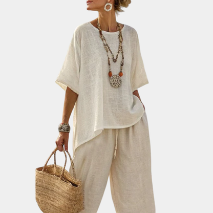 Beatrice | Top esencial cómodo y pantalones de pierna ancha