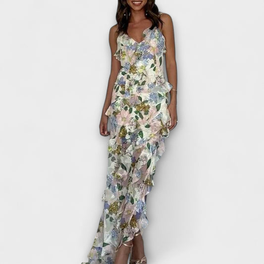 Indie - Vestido con volantes y estampados