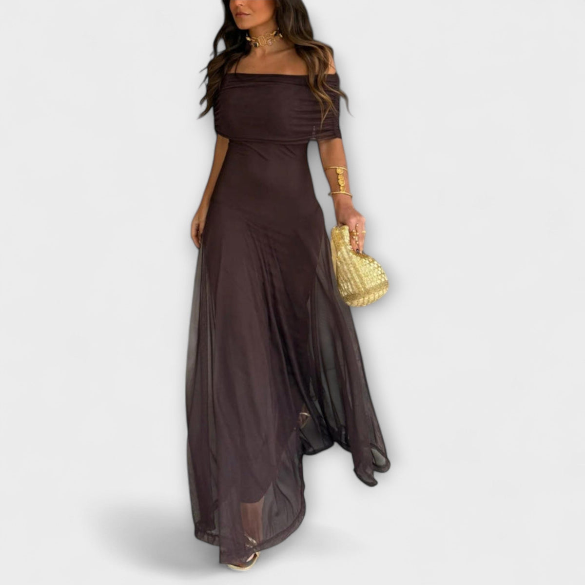 Louka - Vestido maxi Toledo de un solo hombro