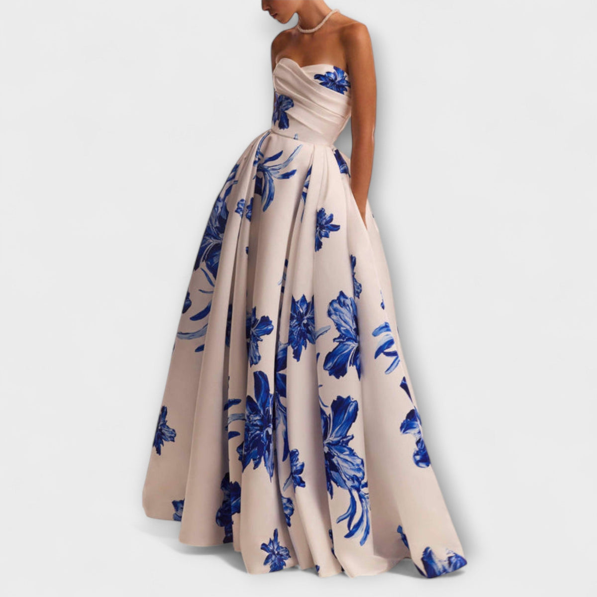 Rosalie - Vestido maxi floral con hombros al descubierto