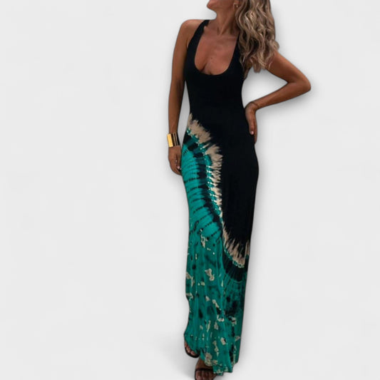 Livia - Vestido maxi con cielo estrellado y batik