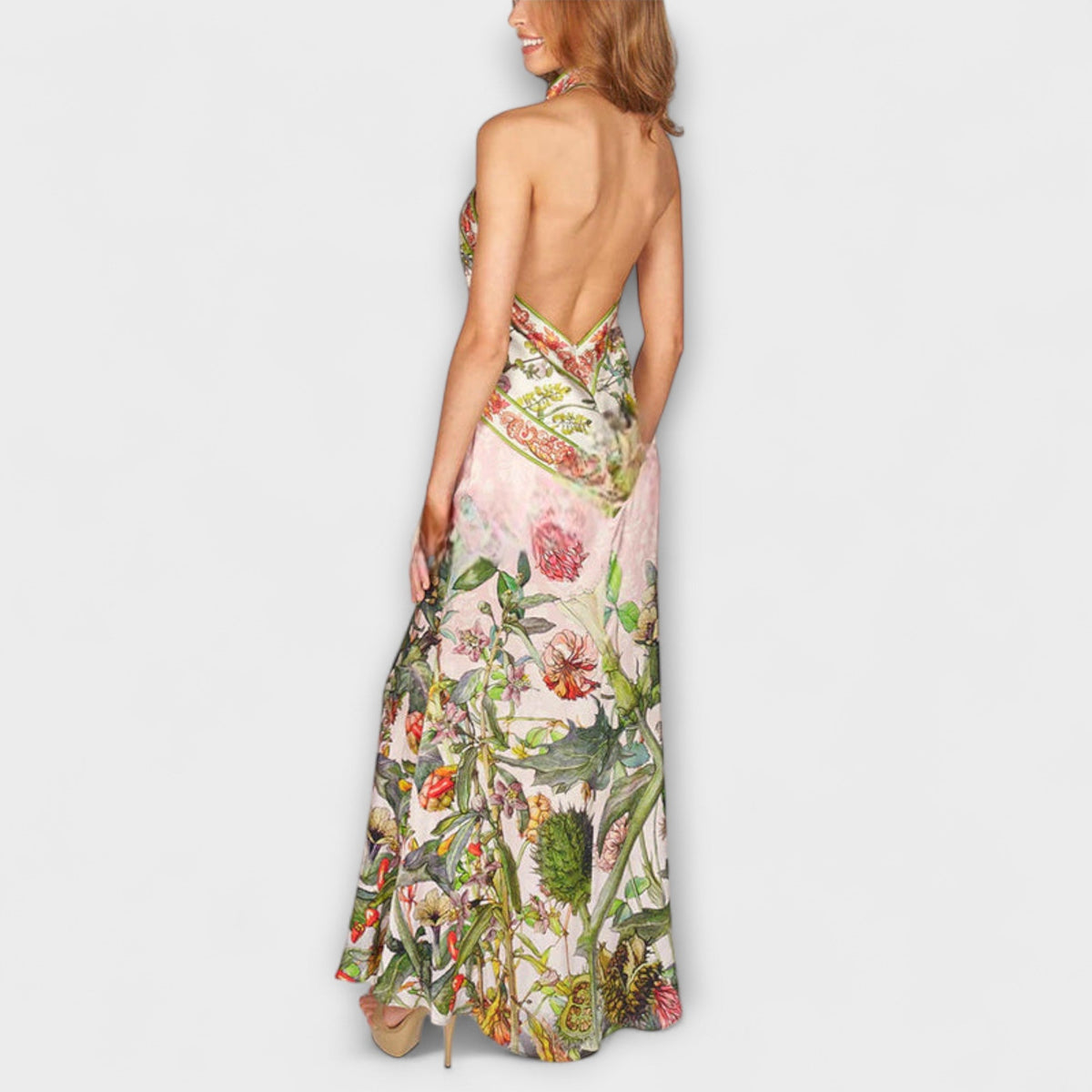 Ayla - Vestido maxi sin mangas con estampado floral