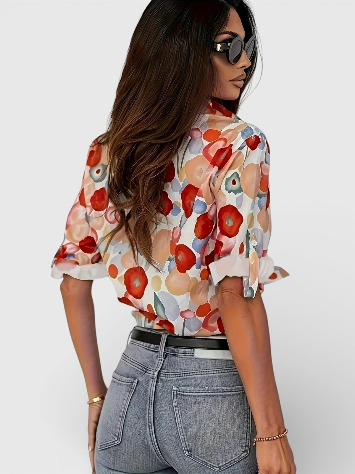 Iva | Camisa de flores de manga larga