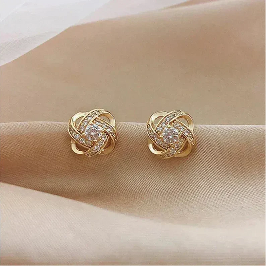 Lourdes™ | Pendientes de Espiral con Cristales
