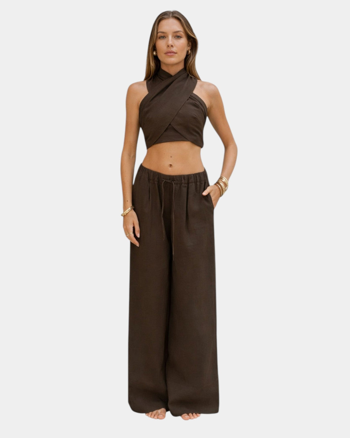 Louna | Conjunto sin tirantes con cuello halter