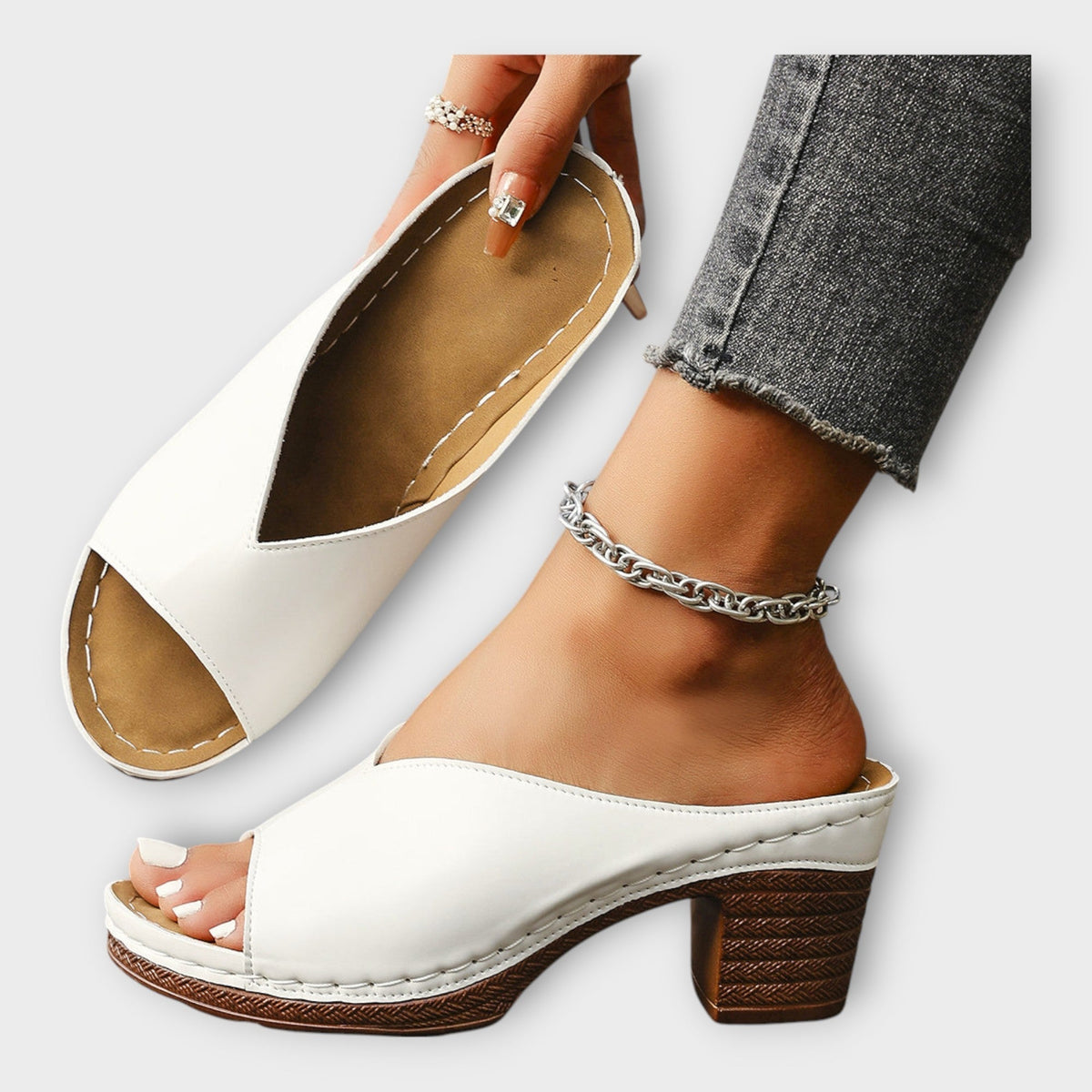 Sandalias de Tacón Alto y Abierto