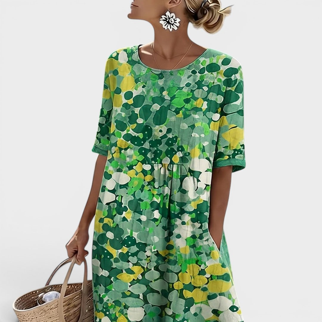 Hélène | Elegante vestido midi floral de verano