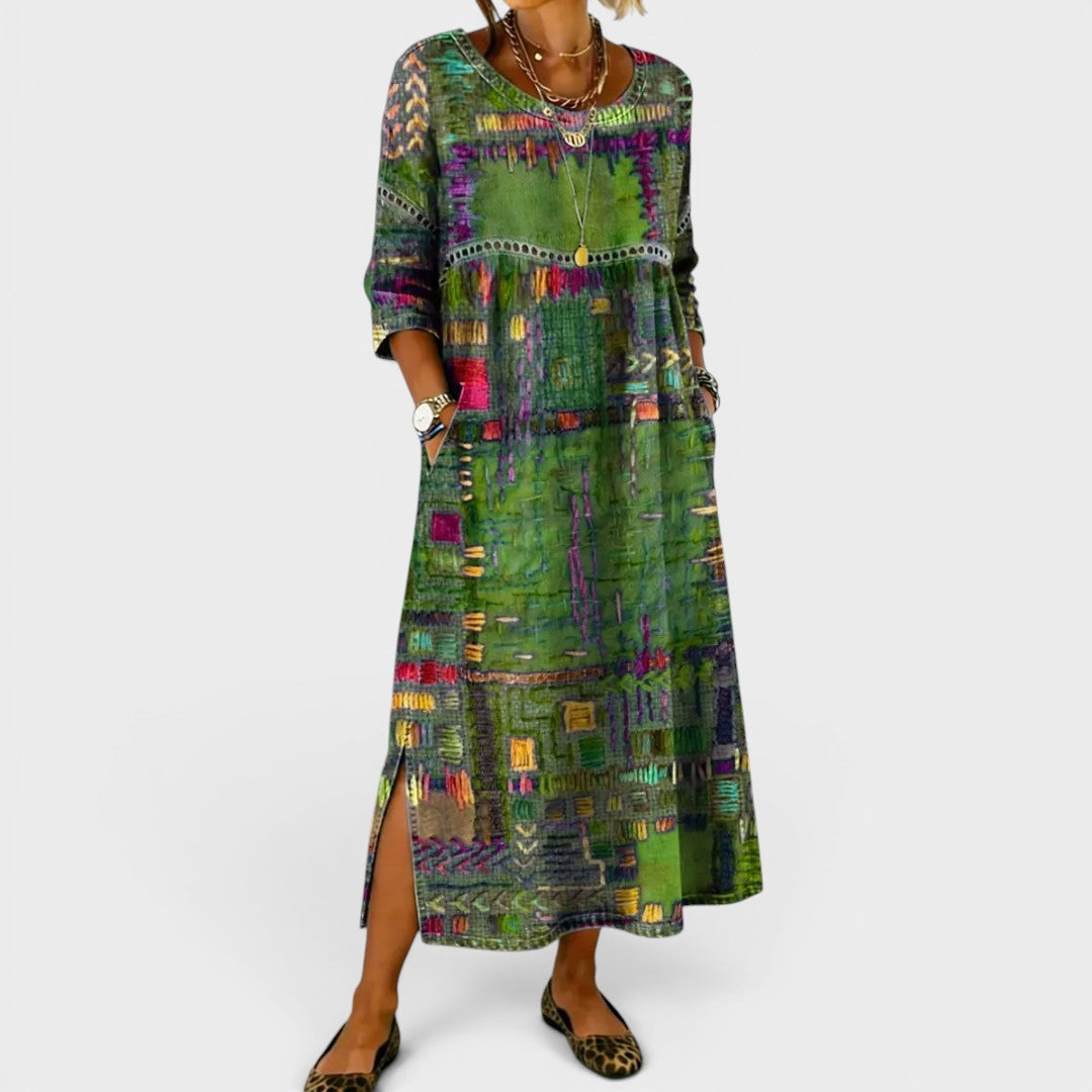 Léonie™ | Vestido de denim bohemio elegante