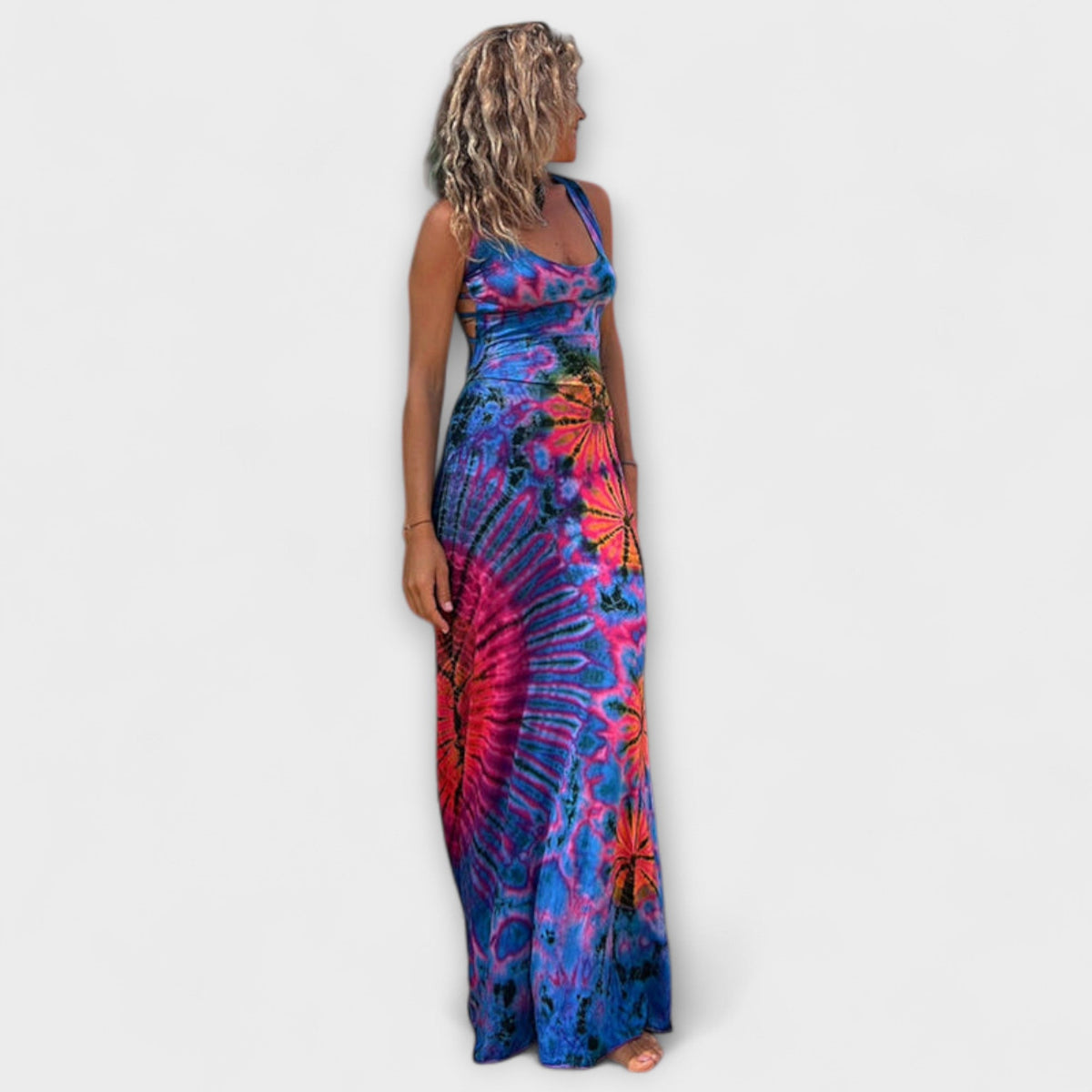 Ronja - El vestido maxi Tie-Dye impreso