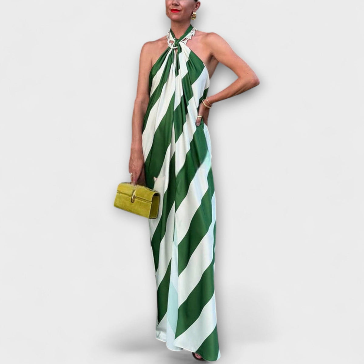 Marlowe - Vestido maxi a rayas con espalda descubierta