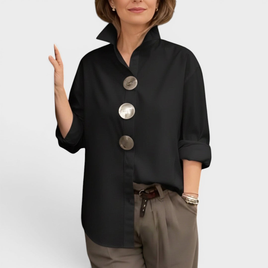 Élodie™ | Blusa chic con cuello alto