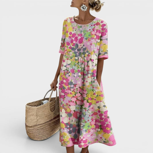 Hélène | Elegante vestido midi floral de verano