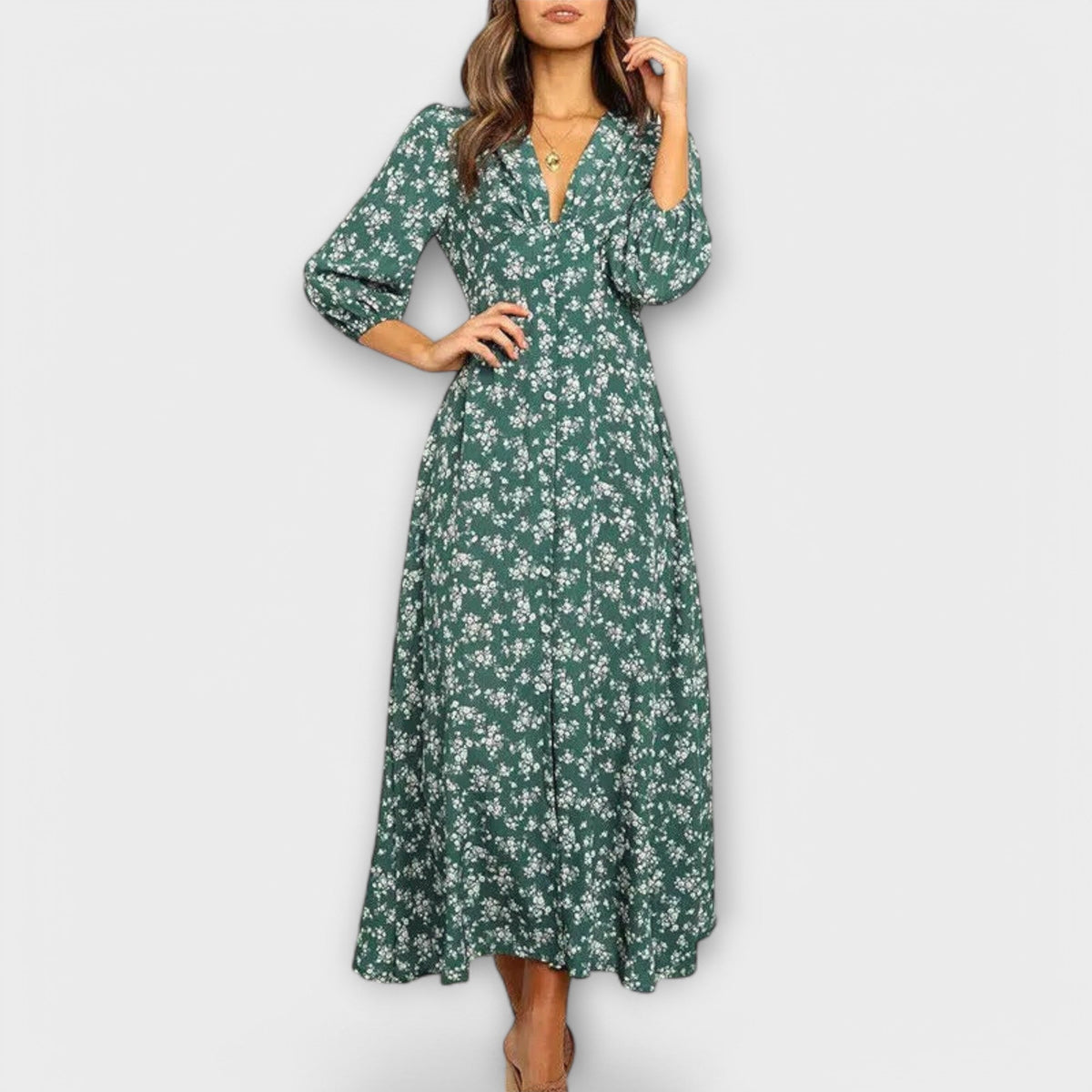 Vestido maxi con motivos florales para mujeres